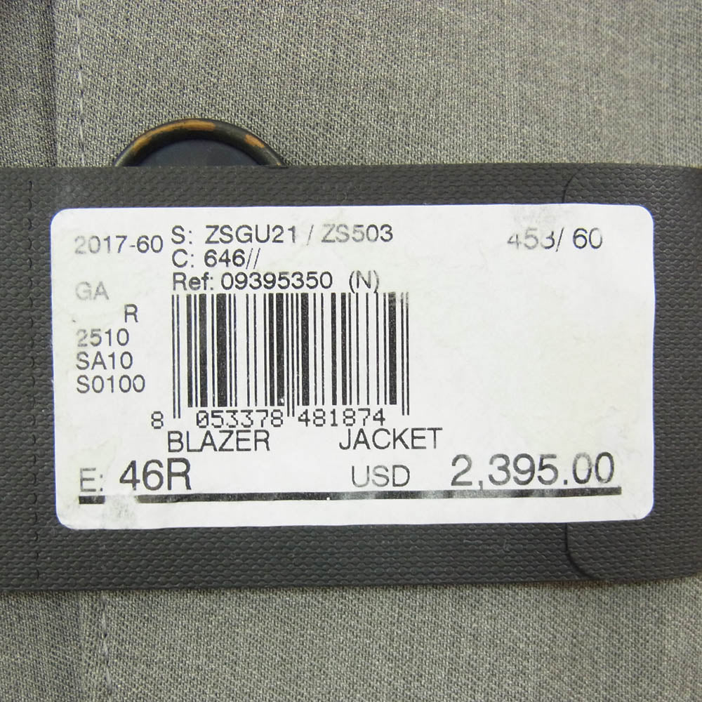 GIORGIO ARMANI ジョルジオアルマーニ イタリア製 UPTON アプトンライン ウール 2B テーラードジャケット グレー系 46【極上美品】【中古】