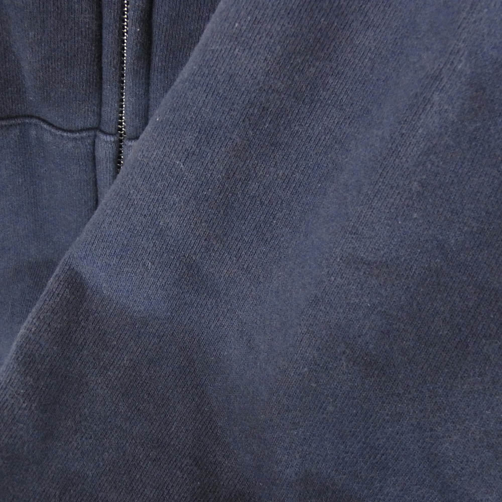 A BATHING APE アベイシングエイプ 001ZPE701007X ワッペン付き 裏起毛 ジップアップ フルジップ パーカー フーディー ネイビー系 L【中古】
