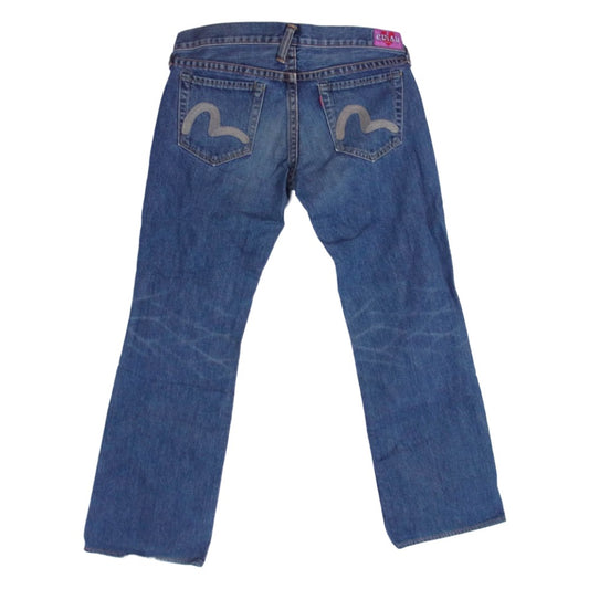 EVISU エヴィス DONNA ドンナ カモメ グレー 刺繍 デニム パンツ ブルー系 印字薄れの為不明【中古】