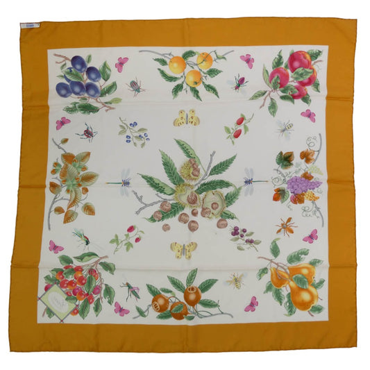 GUCCI グッチ 果物 総柄 大判 スカーフ オフホワイト系【中古】