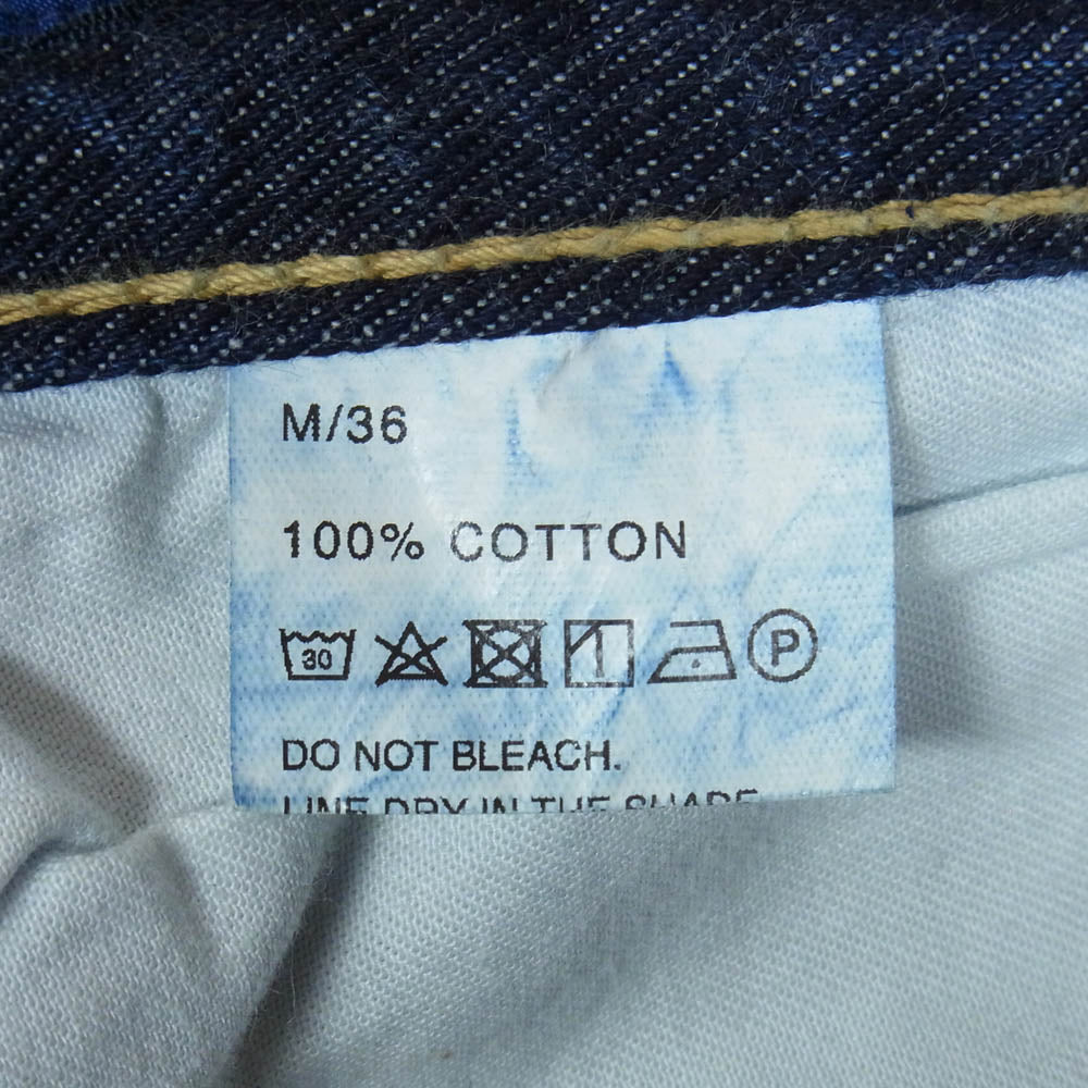 スリーフェイス ジッパーフライ ジーンズ デニムパンツ インディゴブルー系 M【中古】
