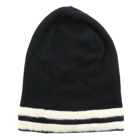 CHANEL シャネル ココマーク ロゴ カシミヤ ニット キャップ 帽子 ビーニー ブラック系【中古】