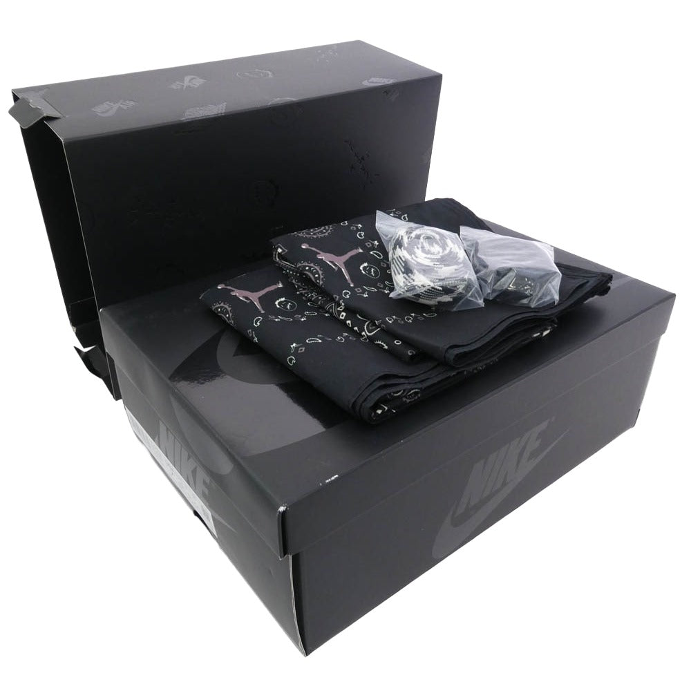 NIKE AIR JORDAN ナイキ ジョーダン DM7866-001 × Travis Scott Air Jordan 1 Low OG SP Black Phantom AJ1 トラヴィススコット エアジョーダン ロー スニーカー FB鑑定済 ブラック系 25.5cm【中古】