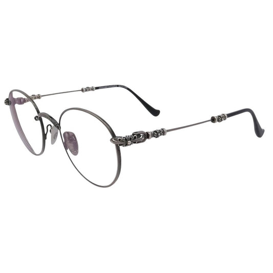 CHROME HEARTS クロムハーツ(原本無) 純正レザーアイウェアケース付属 BUBBA-A ウェリントン クロステンプル サングラス メガネ 眼鏡 ブラック系 シルバー系 49□22-145【中古】