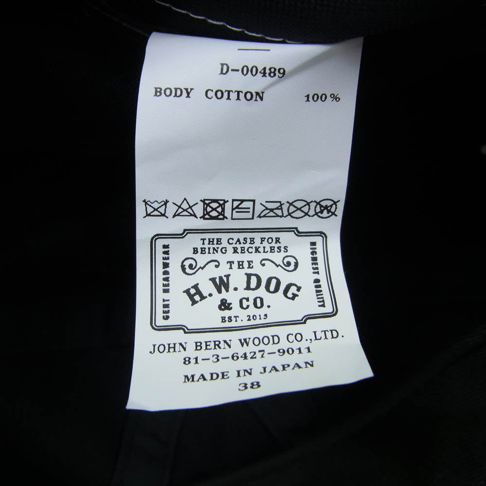 THE H.W.DOG&CO. ザエイチダブリュウドッグアンドコー キャスケット ハンチング キャップ 帽子 ブラック系 38【中古】