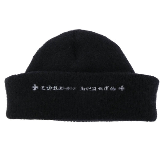 CHROME HEARTS クロムハーツ(原本無) WATCH CAP CHプラス刺繍 ウール ワッチキャップ ビーニー ニット 帽子 ブラック系 OS【中古】