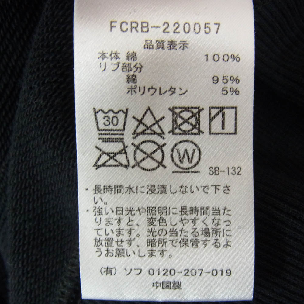 F.C.R.B. エフシーアールビー 22SS FCRB-220057 SMALL AUTHENTIC LOGO CREWNECK SWEAT スモール オーセンティックロゴ クルーネック スウェット トレーナー ブラック系 M【中古】