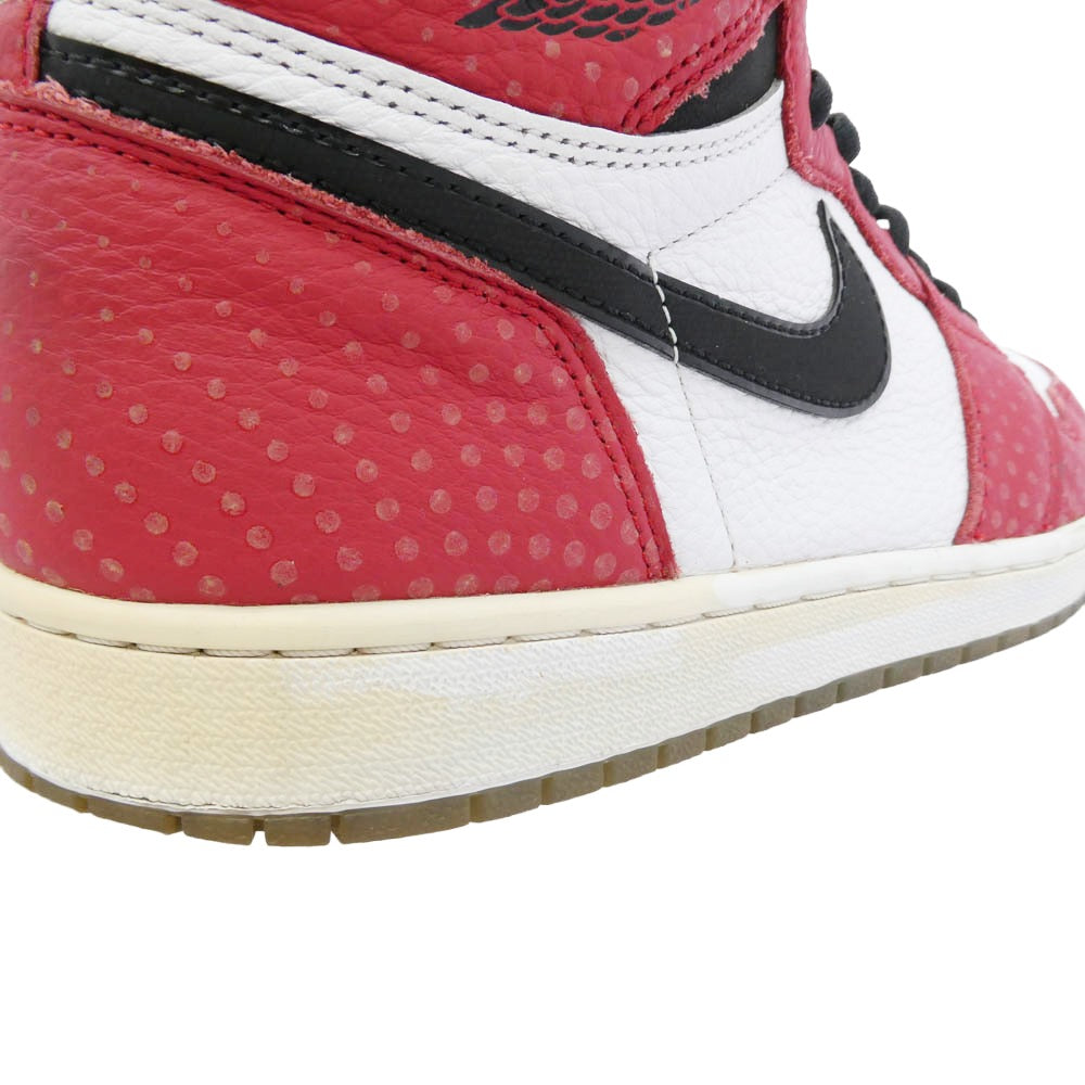 NIKE ナイキ 555088-602 Spiderman Air Jordan 1 Origin Story スパイダーマン エアジョーダン1 オリジンストーリー ハイカットスニーカー ホワイト系 レッド系【中古】