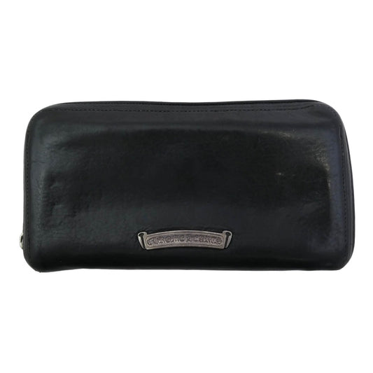 CHROME HEARTS クロムハーツ(原本無) REC F ZIP フィリグリープラス ダガージップ レザー ウォレット 財布 ブラック系 シルバー系【中古】