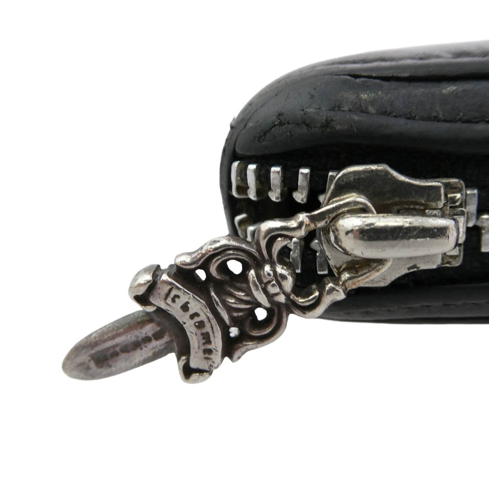 CHROME HEARTS クロムハーツ(原本無) REC F ZIP フィリグリープラス ダガージップ レザー ウォレット 財布 ブラック系 シルバー系【中古】