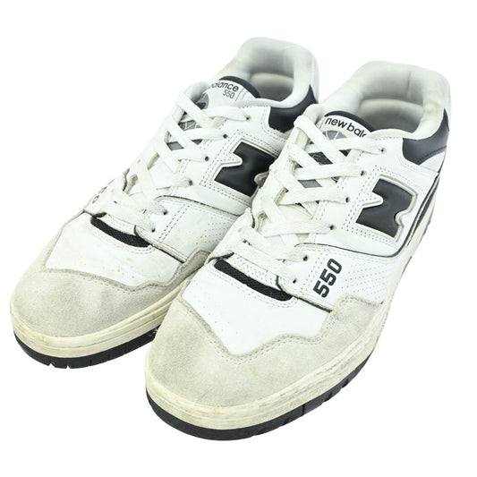 NEW BALANCE ニューバランス BB550LM1 550 Black ブラック レザー スニーカー ホワイト系 ブラック系 27.5cm【中古】