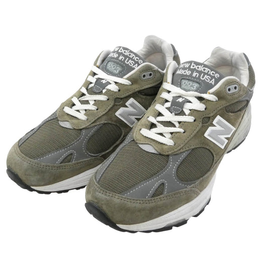 NEW BALANCE ニューバランス MR993MG 993 Military Green ミリタリーグリーン スエード スニーカー ダークブラウン系 27.5cm【中古】
