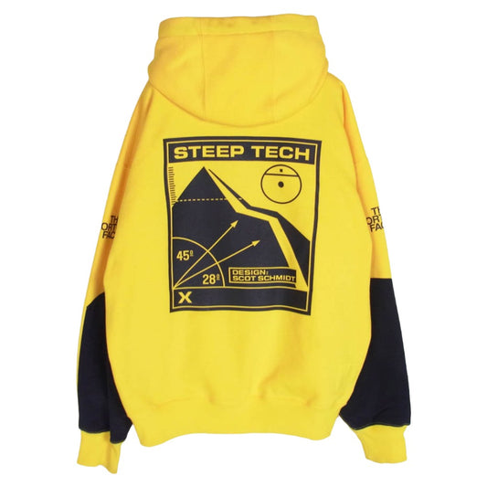 THE NORTH FACE ノースフェイス NT62001 EXPEDITION STEEP TECH LOGO HOODIE スティープテック フロント ラバーパッチ バック ロゴ プリント フーディー パーカー イエロー系 M【中古】