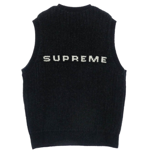 Supreme シュプリーム 24AW Chenille Sweater Vest シェニール セーター ニット ベスト ブラック系 M【美品】【中古】