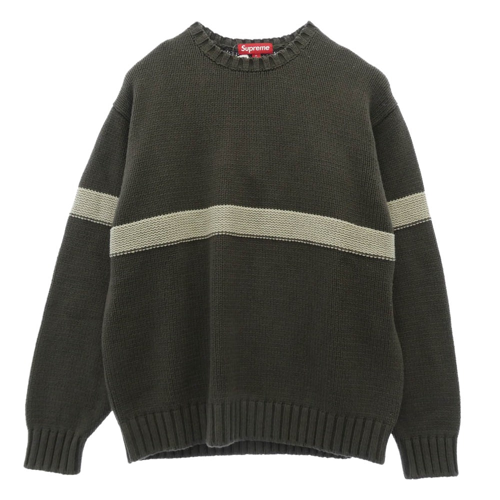 Supreme シュプリーム 25SS Tonal Applique Sweater トーナルアップリケ セーター ニット カーキ系 M【中古】 Supreme シュプリーム 25SS Tonal Applique Sweater トーナル