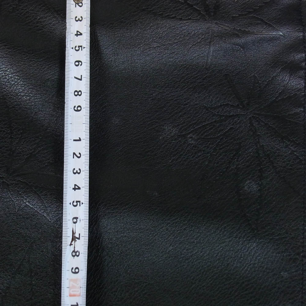 HUF ハフ PLANTLIFE PAINTER PANT リーフ 型押し レザー パンツ ブラック系 32【中古】