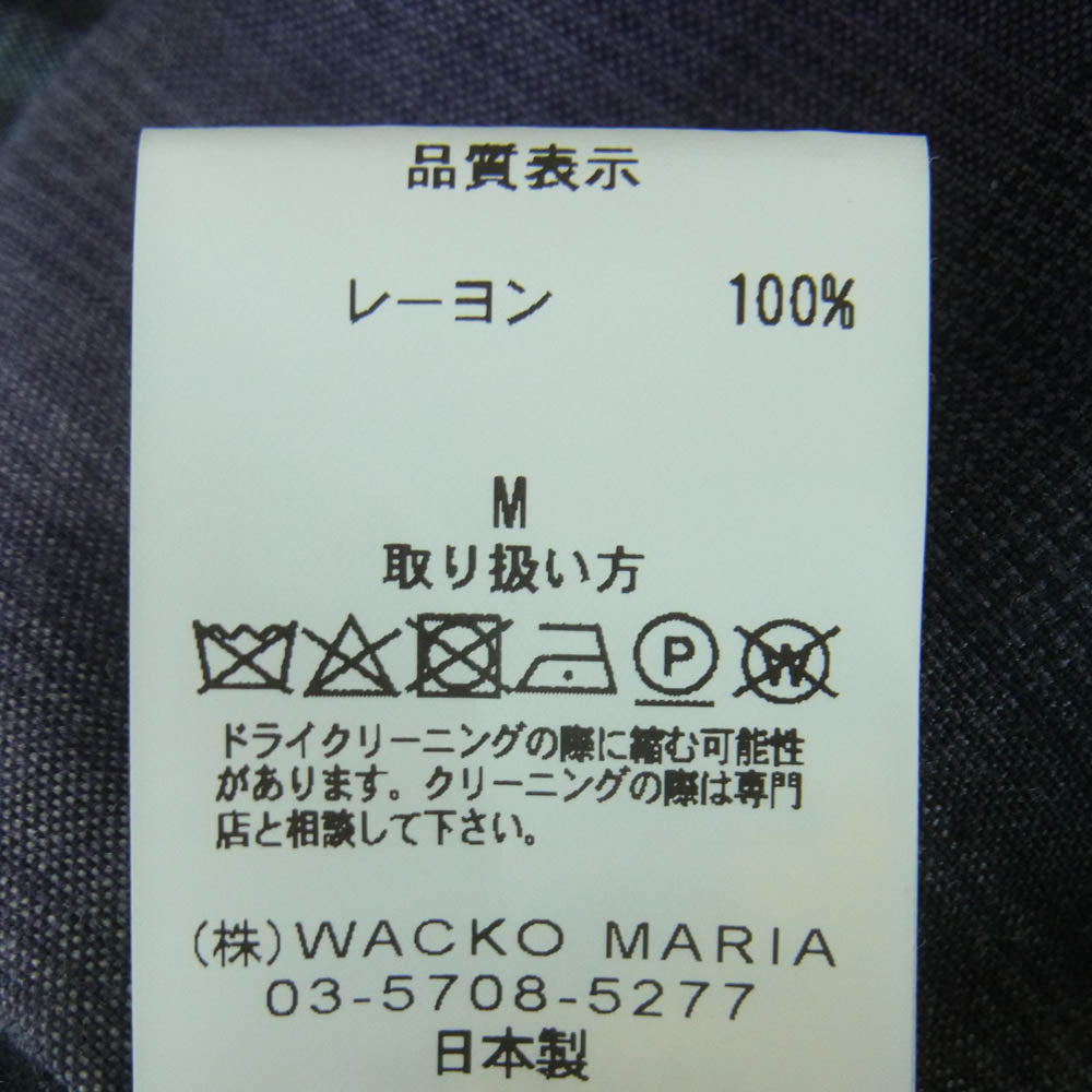 WACKO MARIA ワコマリア 23AW 23FW-WMS-OC02 OMBRE CHECK OPEN COLLAR SHIRT L/S TYPE 2 PURPLE オンブレチェック 長袖 オープンカラー シャツ パープル系 グレー系 M【中古】