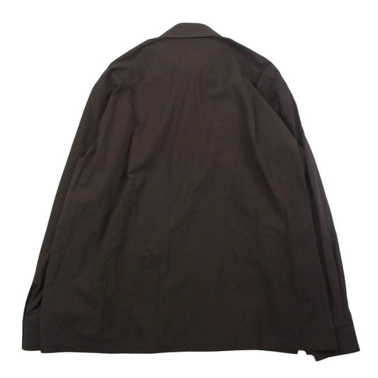 ISSEY MIYAKE イッセイミヤケ IM61-FJ528-45 ODD SHIRT サイドスリット アシンメトリー 長袖 シャツ ブラウン系 2【極上美品】【中古】