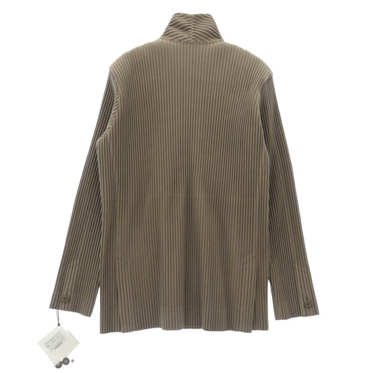 HOMME PLISSE ISSEY MIYAKE オム プリッセ イッセイミヤケ HP53-JD151-16 TAILORED PLEATS 1 テーラードプリーツ プリーツ加工 ダブルブレスト テーラードジャケット ベージュ系 2【極上美品】【中古】