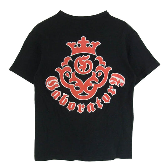 GABOR ガボール Gaboratory ガボラトリー USA製 アトリエマーク バックプリント 半袖 Tシャツ ブラック系 サイズ表記無【中古】