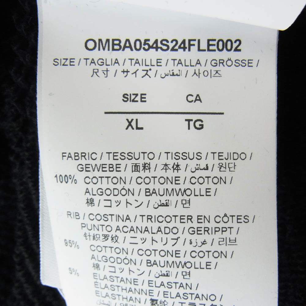 OFF-WHITE オフホワイト 24SS OMBA054S24FLE002 BANDANA ARR SKATE CREWNECK バンダナ アロー 刺繍 クルーネック スウェット ブラック系 XL【中古】