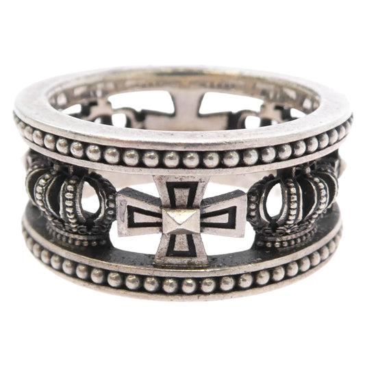 Justin Davis ジャスティンデイビス SRJ175 MEDIEVAL WEDDING BAND ウェディング バンド クラウン クロス リング シルバー系 25号【中古】