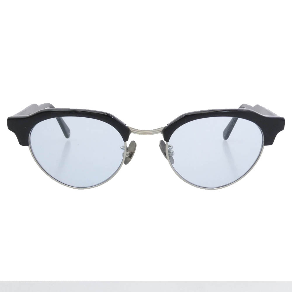KANEKO OPTICAL 金子眼鏡店 カネコオプティカル AUS-032 ハーフリム ウェリントン サングラス アイウェア 眼鏡 ブラック系 シルバー系【中古】 KANEKO OPTICAL AUS-032 ハーフリム ウェリントン サングラス アイ