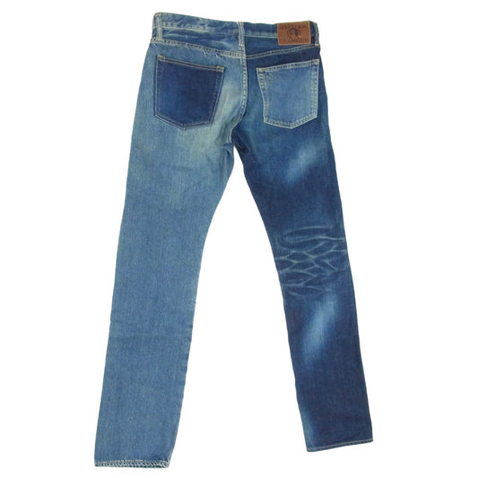 HYSTERIC GLAMOUR ヒステリックグラマー 0241AP12 HRLR加工 スタッズ カラー切替 ストレート デニムパンツ インディゴブルー系 30【中古】