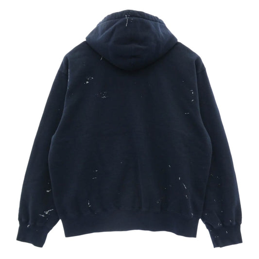 Supreme シュプリーム 26SS × MM6 Maison Margiela エムエムシックス メゾンマルジェラ Box Logo Zip Up Hooded Sweatshirt ボックスロゴ ジップアップ フーデッド スウェットシャツ フーディー パーカー ネイビー系 L【新古品】【未使用】【中古】