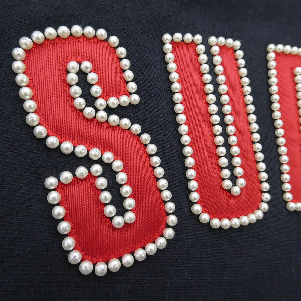 Supreme シュプリーム 21AW Pearl Logo Hooded Sweatshirt パール アーチ ロゴ フーデッド スウェット シャツ フーディー パーカー ネイビー系 L【美品】【中古】