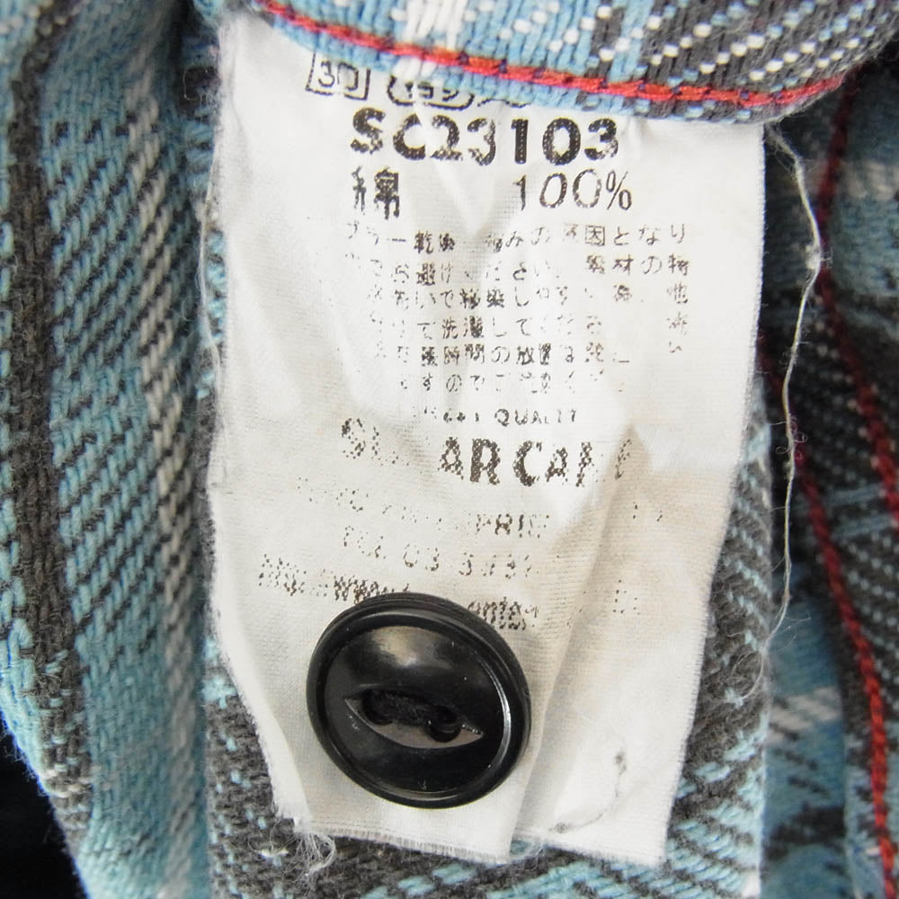 SUGAR CANE シュガーケーン SC23103 チェック 長袖 ネルシャツ ライトブルー系 M【中古】