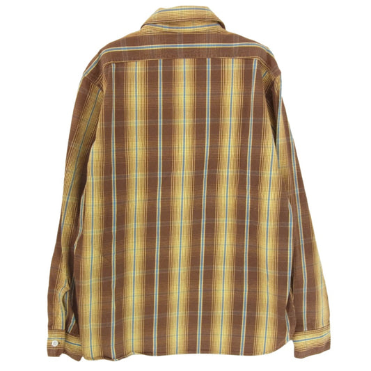 ヘッドライト 復刻 チェック 長袖 ネルシャツ ブラウン系 14 1/2【中古】