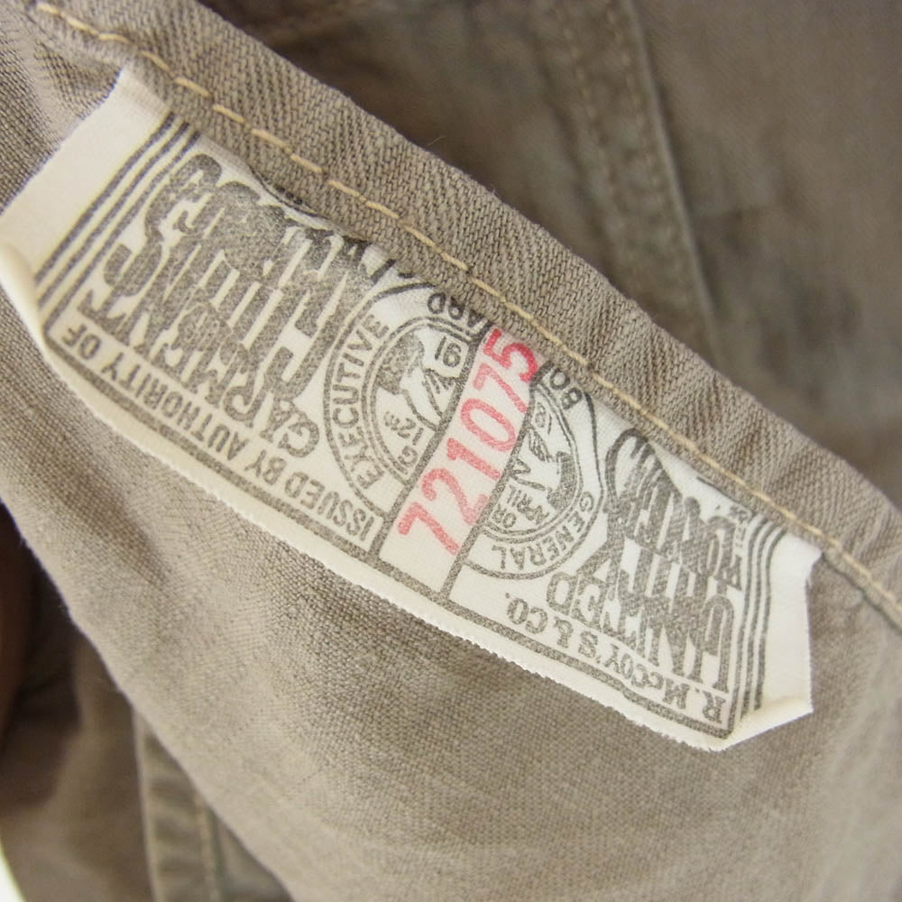 The REAL McCOY'S ザリアルマッコイズ ヘリンボーン 長袖 ワーク シャツ グレー系 サイズ表記無【中古】
