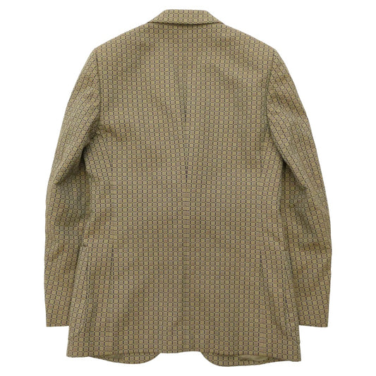 GUCCI グッチ 660189 ZAFWJ イタリア製 Eschatology MAISON DE L'AMOUR 総柄 2B テーラードジャケット ベージュ系 46【美品】【中古】