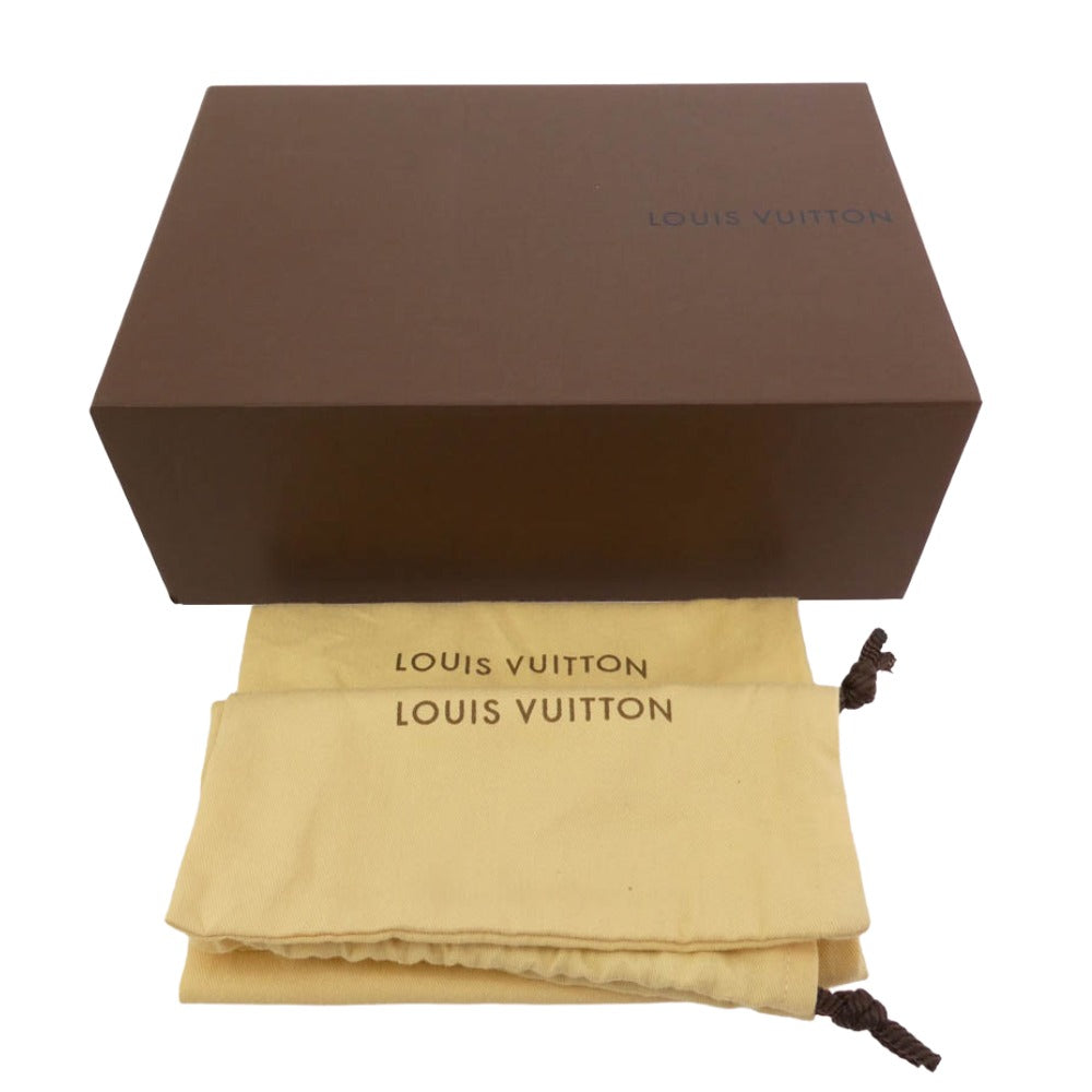 LOUIS VUITTON ルイ・ヴィトン LI0038 スエード サイドライン テープロゴ ロープロファイル スニーカー ドライビングシューズ ブラック系 ブラック系 6.5【中古】