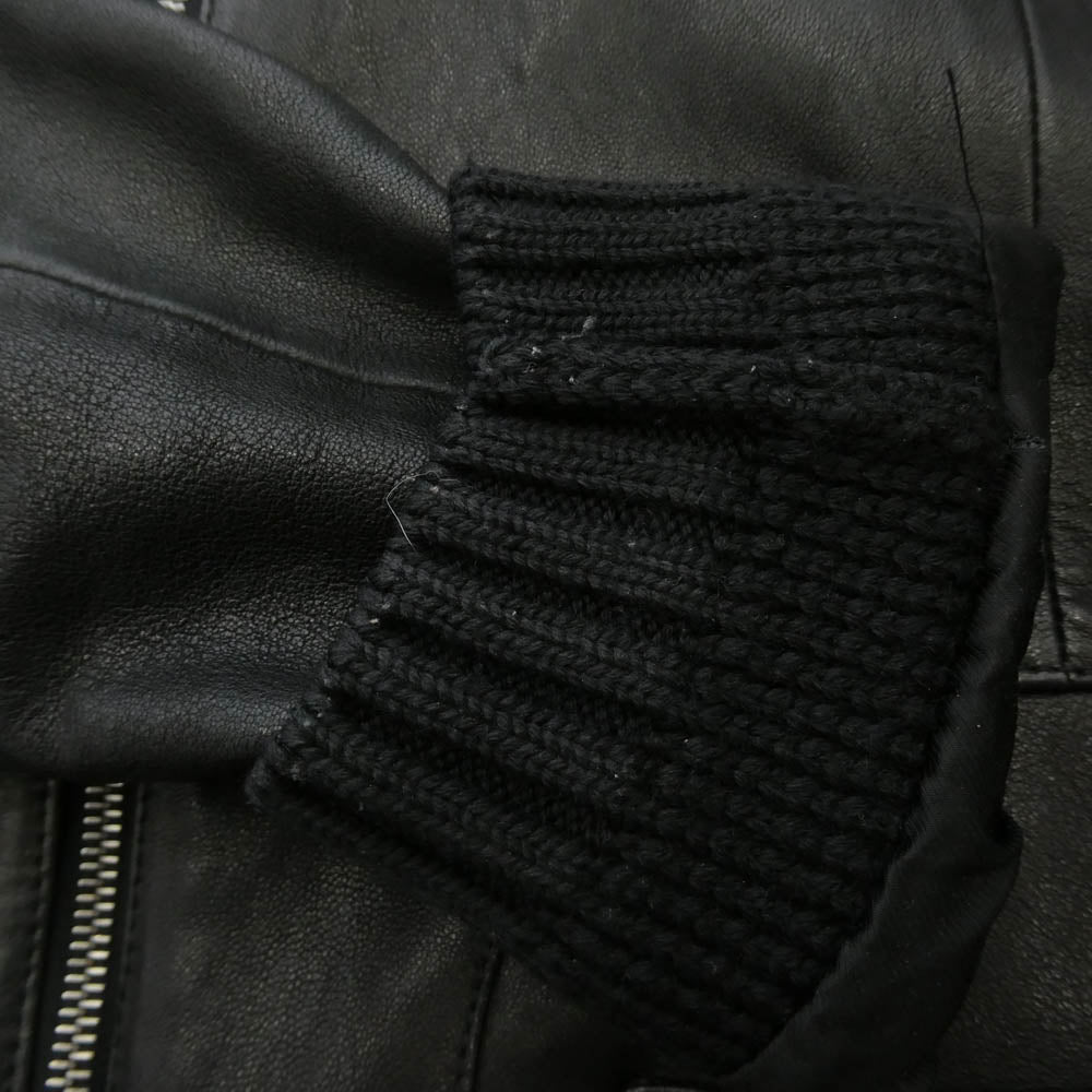 SAINT LAURENT サンローラン 18SS CX62 497577 YC2IF スタッズカラー ラムレザー シングル ライダースジャケット ブラック系 50【中古】