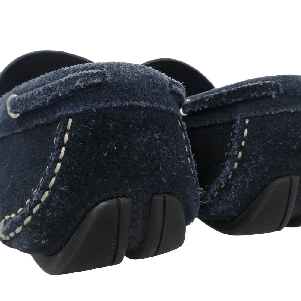 Salvatore Ferragamo サルヴァトーレフェラガモ ガンチーニストラップ スエード ドライビング シューズ ネイビー系 7.5EE【中古】