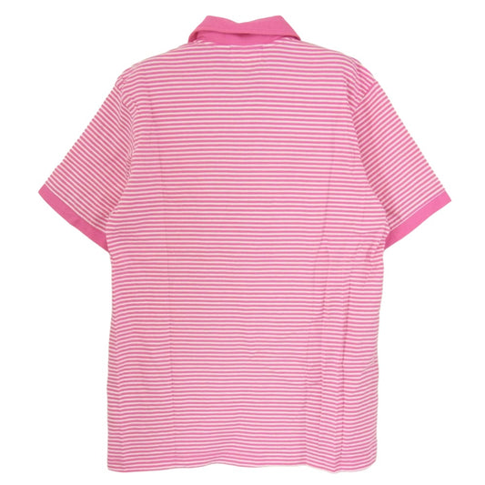 WACKO MARIA ワコマリア マリアワッペン ボーダー 半袖 ポロシャツ ピンク系 M【中古】