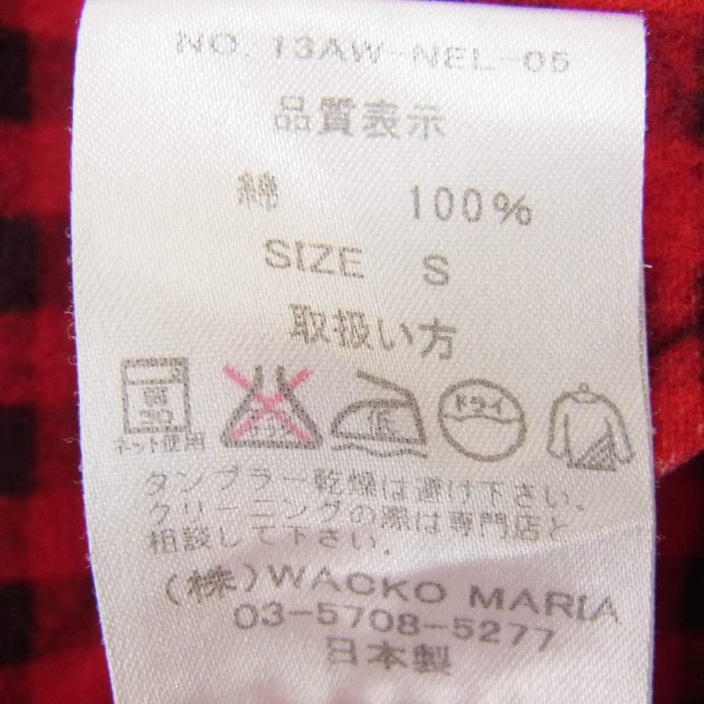 WACKO MARIA ワコマリア The Guilty Parties ブロックチェック柄 長袖 シャツ レッド系 S【中古】