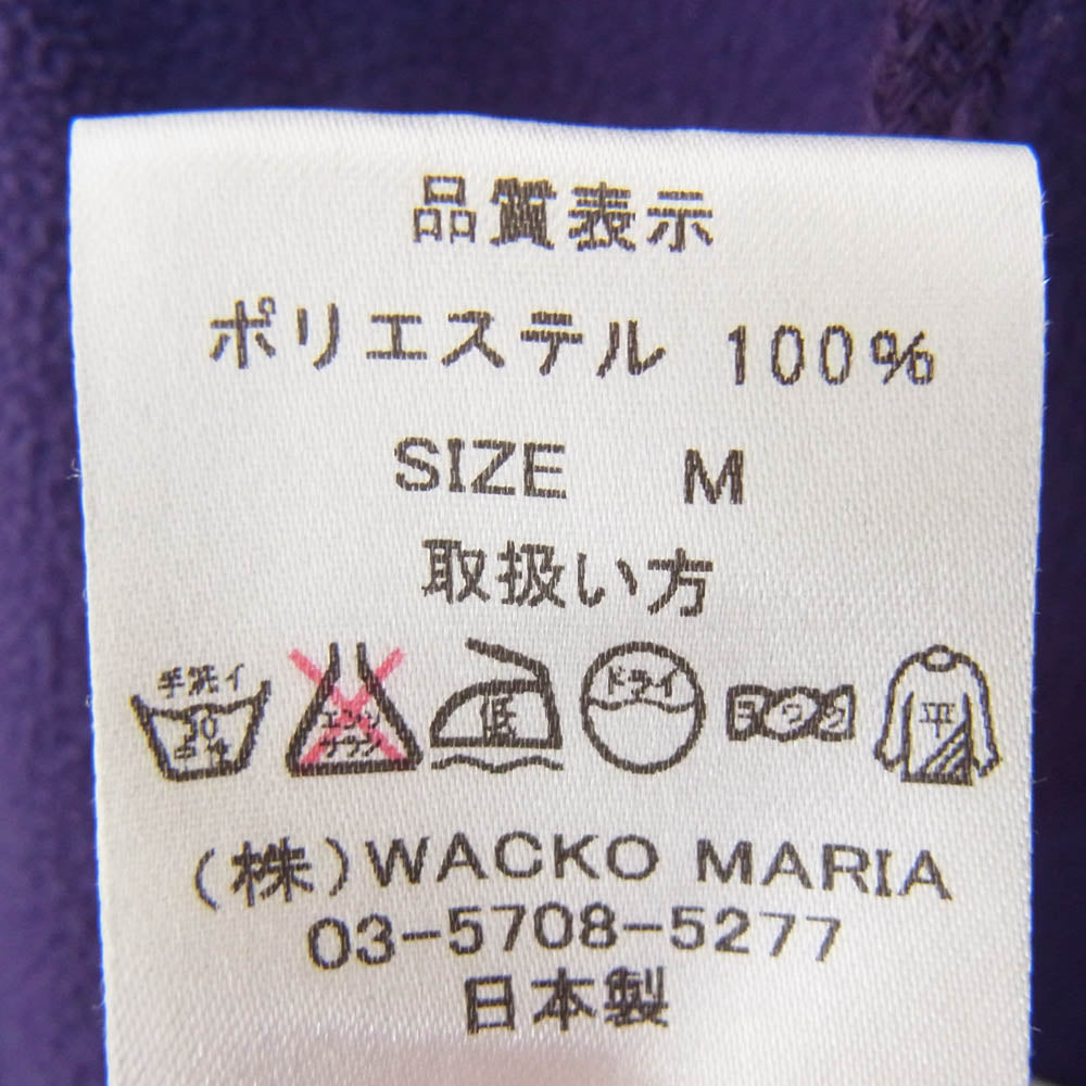 WACKO MARIA ワコマリア ロゴパッチ フリース ジップアップ フーディー パーカー パープル系 M【中古】