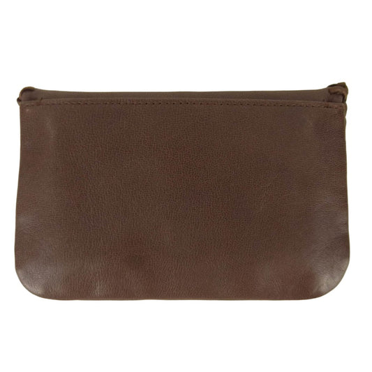 genten ゲンテン 44872-56 ギャランティ付属 ウールシープ レザー マルチケース ポーチ ブラウン系【中古】