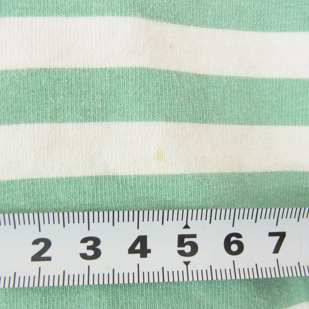 GOODENOUGH グッドイナフ ボーダープリント 半袖 Tシャツ グリーン系 サイズ表記無【中古】