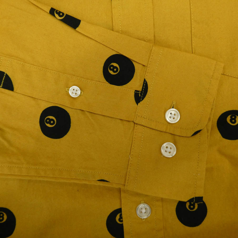 Supreme シュプリーム 12AW 8-Ball Shirt エイトボール 総柄 ボタンダウン 長袖 シャツ イエロー系 M【中古】
