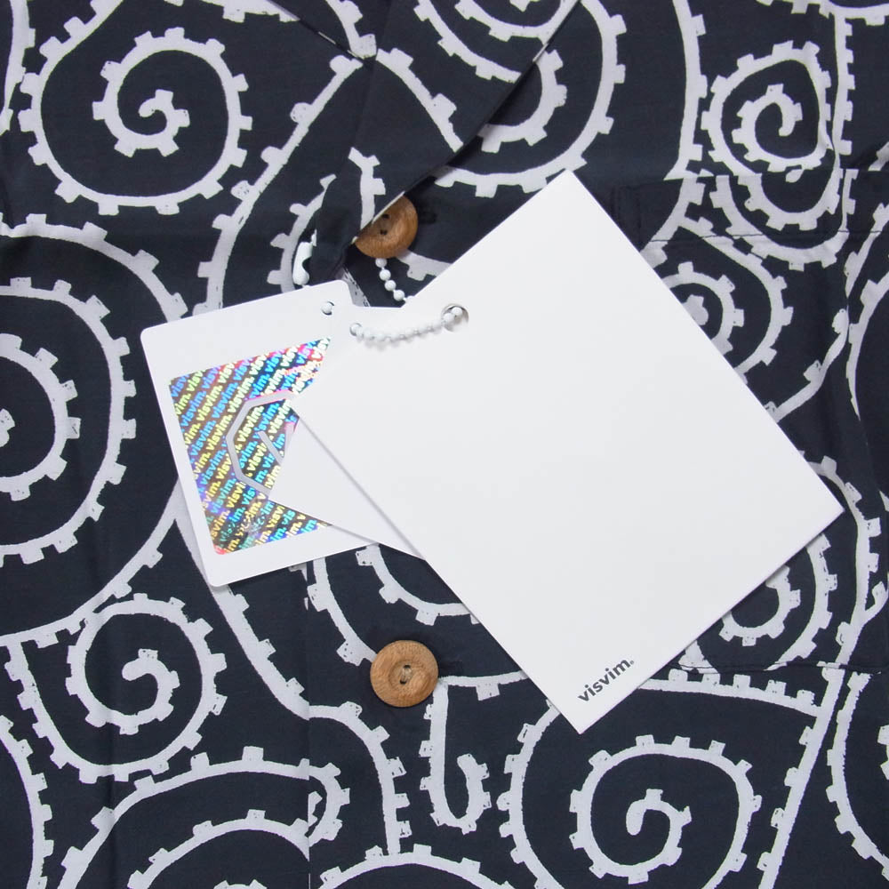 VISVIM ビズビム 18SS 0118105011028 DUKE SHIRT S/S FOLIAGE デューク 半袖 オープンカラー シャツ ブラック系 1【極上美品】【中古】