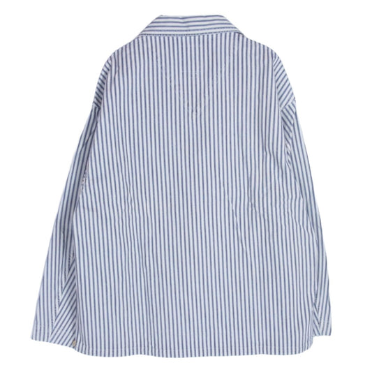 VISVIM ビズビム 23SS 0123105006005 SS COVERALL JACKET ヒッコリー ストライプ カバーオール ジャケット ライトブルー系 1【新古品】【未使用】【中古】