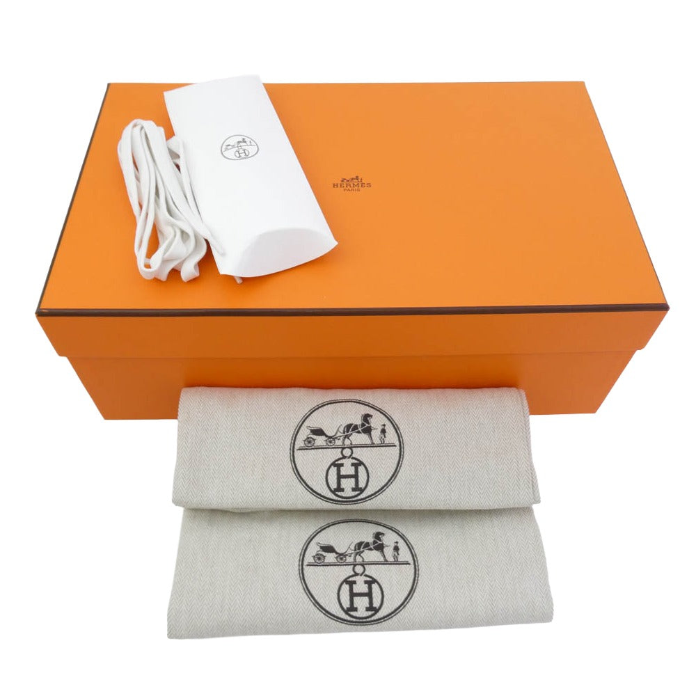 HERMES エルメス バウンシング レザー スエード スニーカー ホワイト系 ブラック系 35【中古】
