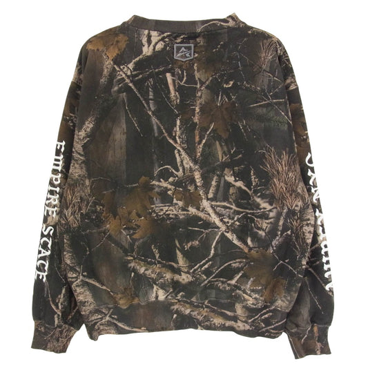 AVIREX アヴィレックス 26SS 783-6132003 CREW NECK SWEAT リアルツリーカモ柄 クルーネック スウェット ブラウン系 M【美品】【中古】