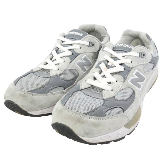 NEW BALANCE ニューバランス M992GR 992 Gray スエード切替 ローカットスニーカー グレー系 27cm【中古】