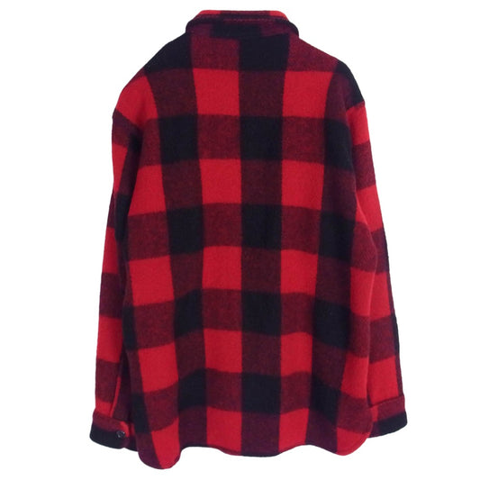WOOLRICH ウールリッチ WPL6635 70s 白タグ ウール チェック ボタンアップ ジャケット レッド系 M【中古】