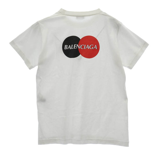 BALENCIAGA バレンシアガ 20SS Uniform Logo Cotton T-shirt クレジットカード ロゴ 半袖 Tシャツ ホワイト系 M【中古】
